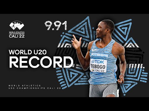 Video 9.91 ‼ Tebogo breaks his own world U20 record | World Athletics U20 Championships Cali 2022