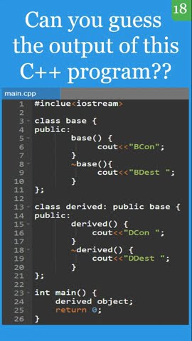 C++ MCQ 18: single inheritance #coding #cpp - YouTube