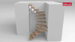 Space saving staircase HAMBURG Design banister | Installation video of half turn staircase