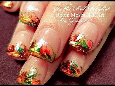 Thanksgiving Nails | Fall No Water Drag Marble Nail Art Design Tutorial