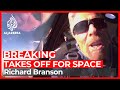 Richard Branson takes off for space on Virgin Galactic flight