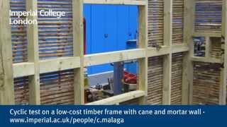 Cyclic test on a low-cost timber frame with cane and mortar wall