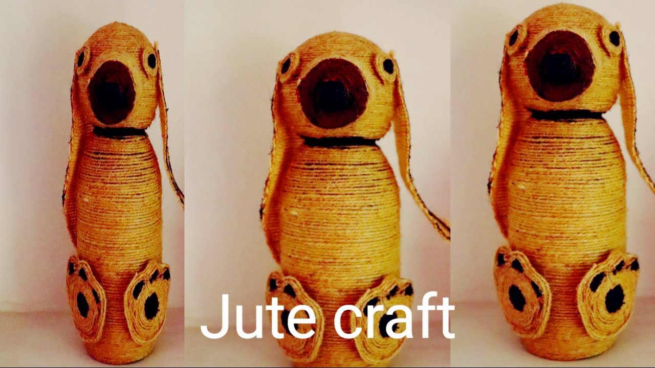 how to make dog from jute rope jute rope craft ideas YouTube