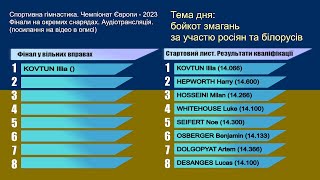 Спортивна гімнастика. Чемпіонат Європи - 2023. Фінали. + Спортивний бойкот?