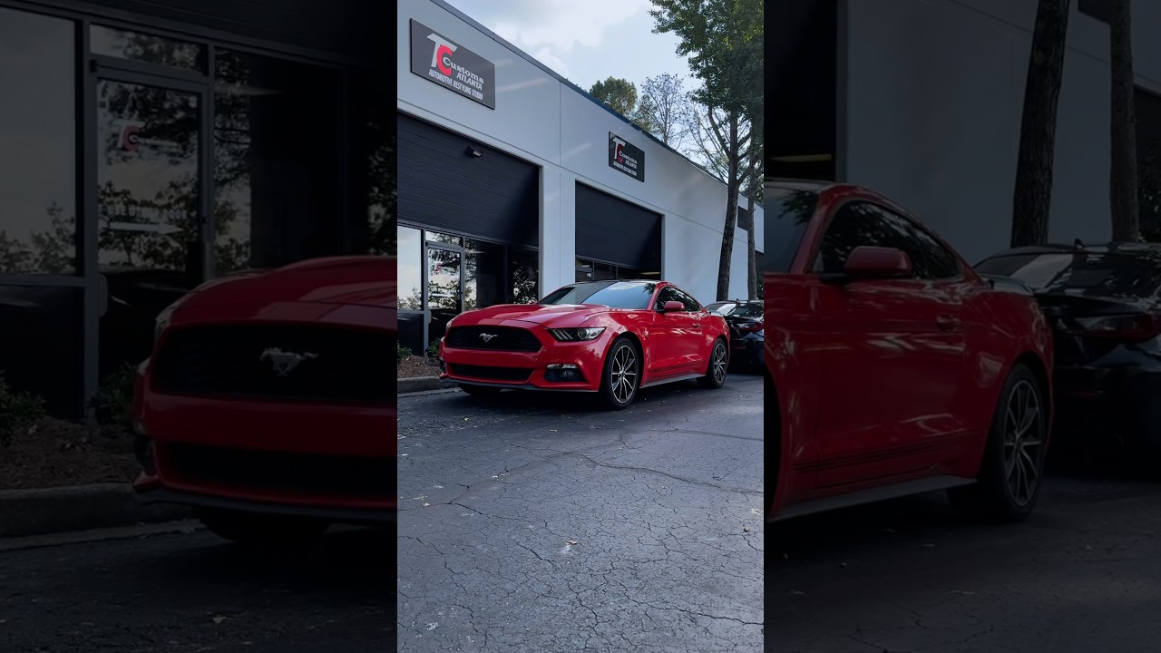 Red Ford Mustang Roof Wrap 