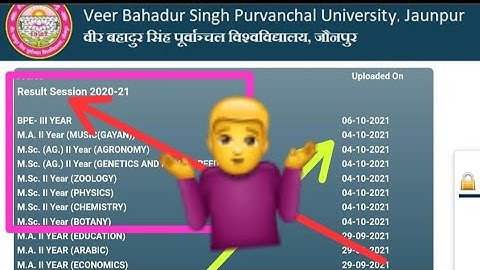Results released#BA#BSc#Bcom#BPE #MA#MSc|Results|2021 VBSPU