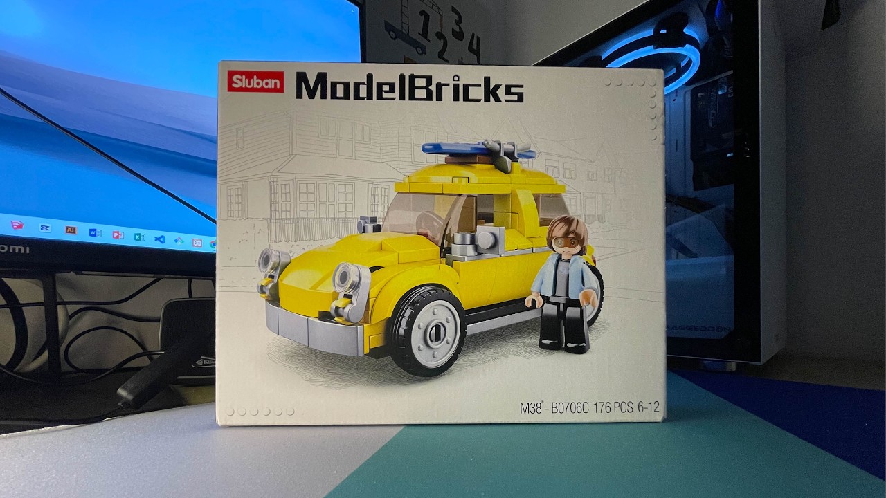 Unboxing and Building Sluban ModelBricks 176 PCS - a Classic Yellow Car