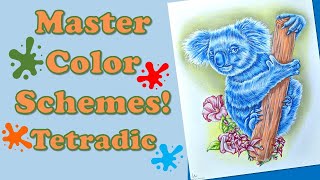 Learn Tetradic Color! Coloring Ohuhu Markers and Colored Pencils