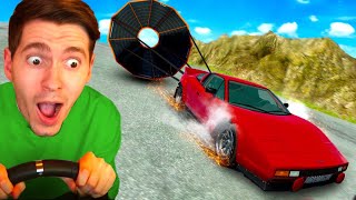 DESCI A LADEIRA com um CARRO PARAQUEDAS! - BeamNG Drive