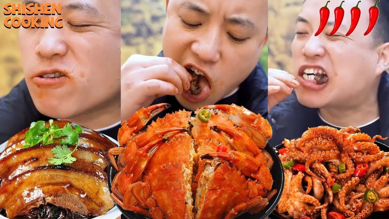 Village Funny Mukbang | Grilled Stone Food | Wild Cooking | Eating Special Food Collection