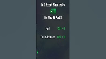 MS Excel Keyboard Shortcuts for Mac OS - Part 8
