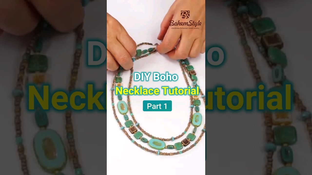 How to Make a Boho Multi Layer Necklace with Czech Glass Beads 🌺 - Part 1/6