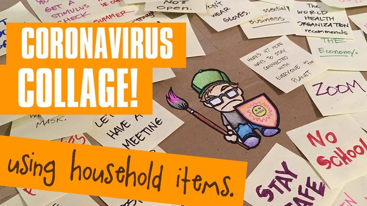 Coronavirus Collage - Art Project for Quarantine - Household Supplies!