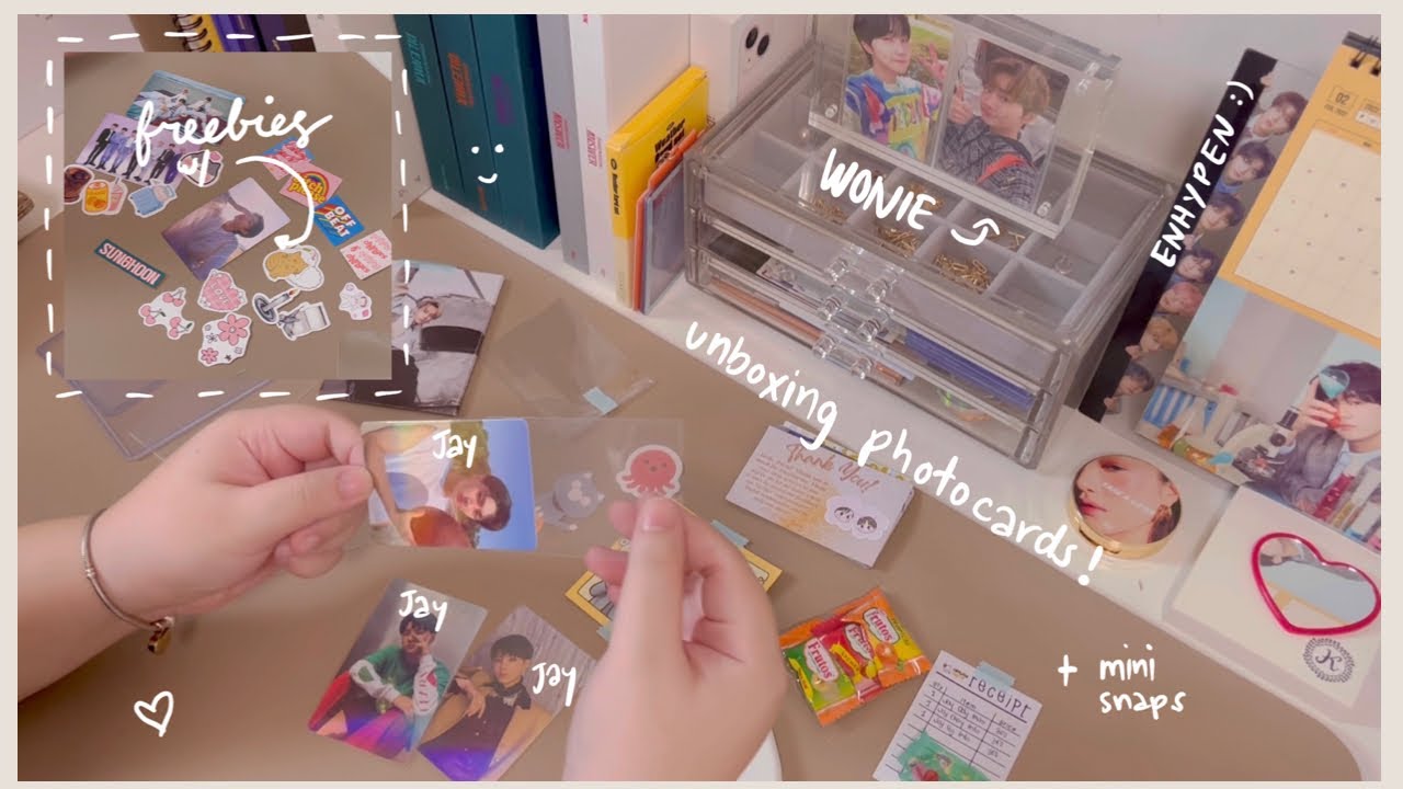 Unboxing Enhypen Jay & Sunghoon photocards + mini snaps YouTube