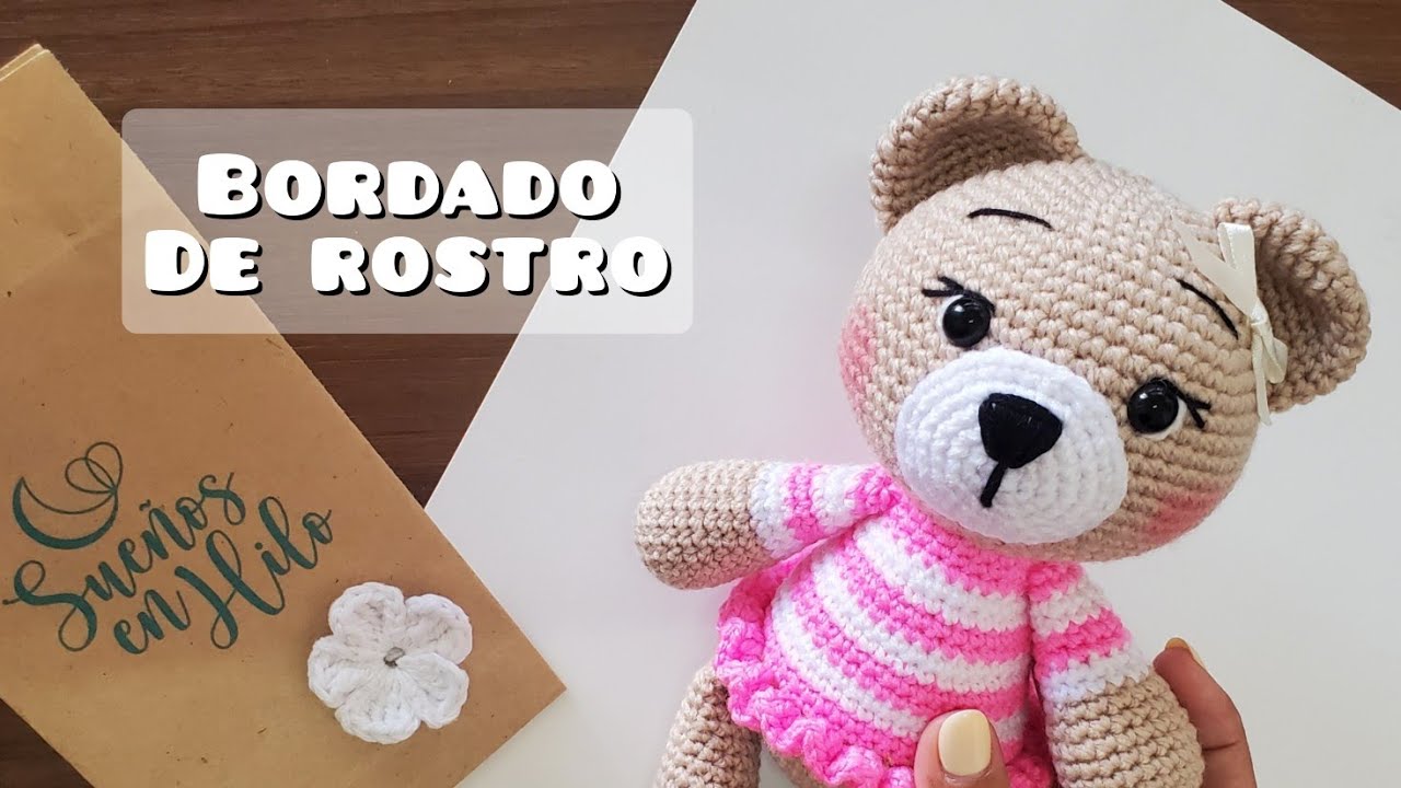 Cómo bordar cara en amigurumis. Cejas y pestañas.