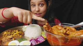 Eating Show - Rice, Spicy?Chicken Kosha|Boiled egg|fried fish|Salad|bigbites|asmr|mukbang|food