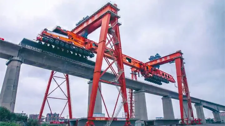 World's biggest bridge girder erection machine put into use in SE China