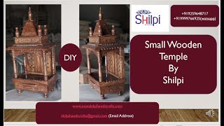 #27 Small Wooden Temple Wall Hanging Pooja Mandir for small space  Pooja Room Design Home by @Shilpi