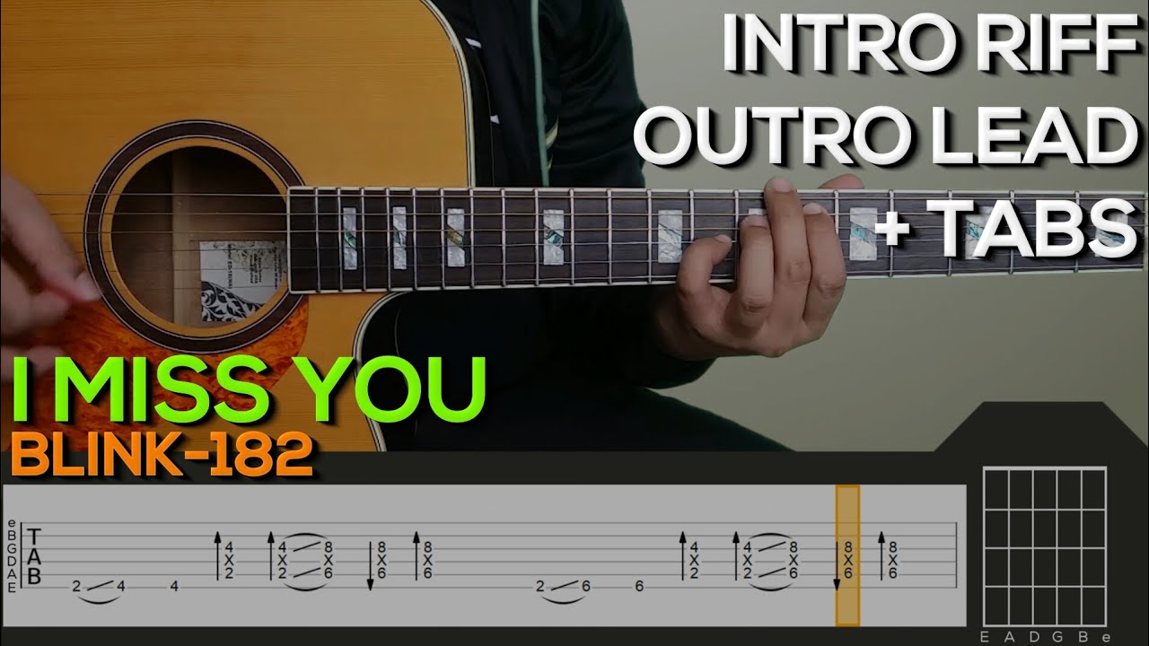 Blink-182 - I Miss You Guitar Tutorial [INTRO RIFF, STRUMMING +TABS