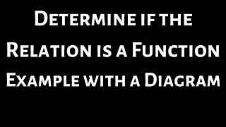 Determine if the Relation is a Function Example with Diagram