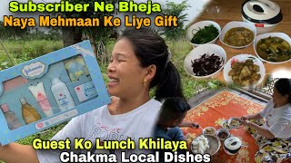 New Baby Ke Liye Subscriber Ne Gift🎁 Bheja|| Guest Ko Chakma Local Dishes Khilaya||Village Life