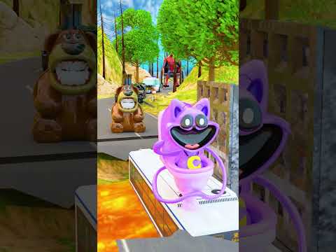 Funny Cars Skibidi Toilet VS SPIKES BOLLARD Through Lava Trap