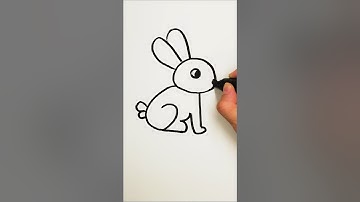 How to draw rabbit with numbers 🐰🐇💕 #shorts #youtubeshorts #art #drawing #easydrawing #howto