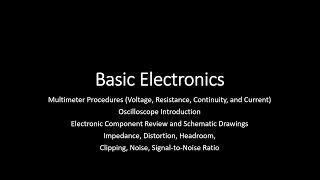 Basic Electronics: Week 8