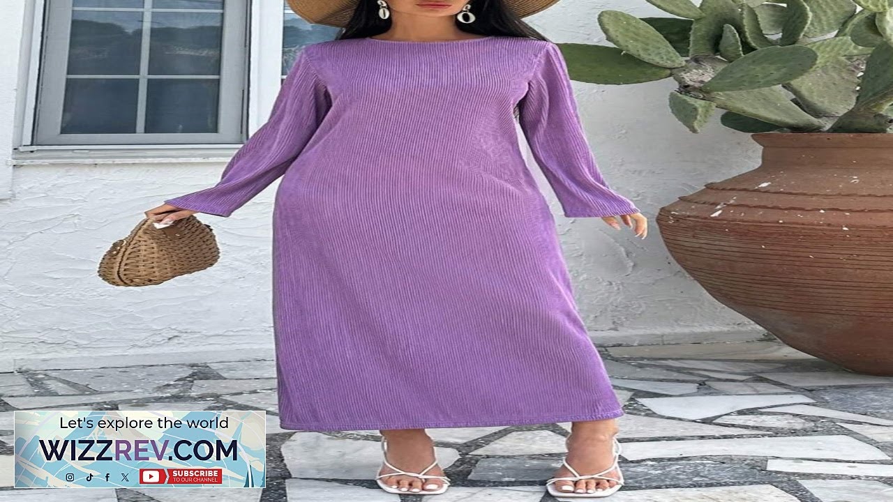 Длинное плиссированное платье RueChic из ткани SHEIN USA