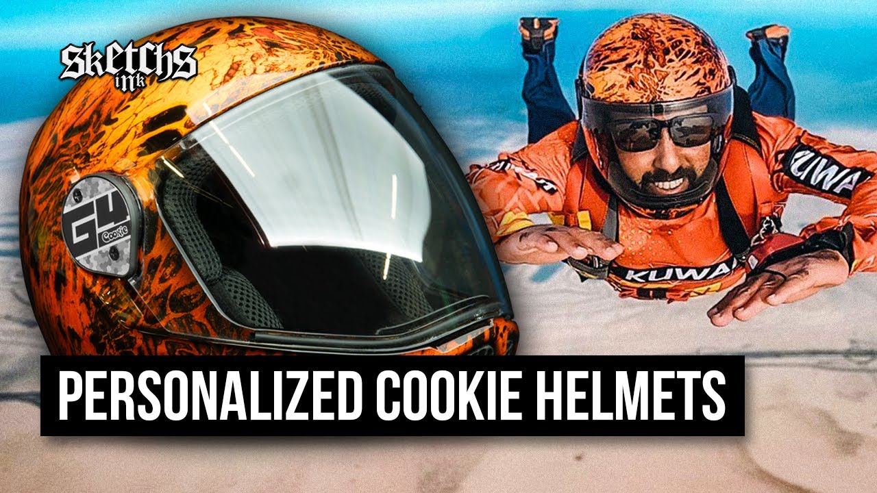 Персонализация шлема Cookie G4 для прыжков с парашютом — Hydro Dip от Sketchs Ink