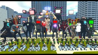 Skibidi Toilet All Bosses, All Secrets Boss Fights, Cameraman And Tv Man Armies Garrys Mod