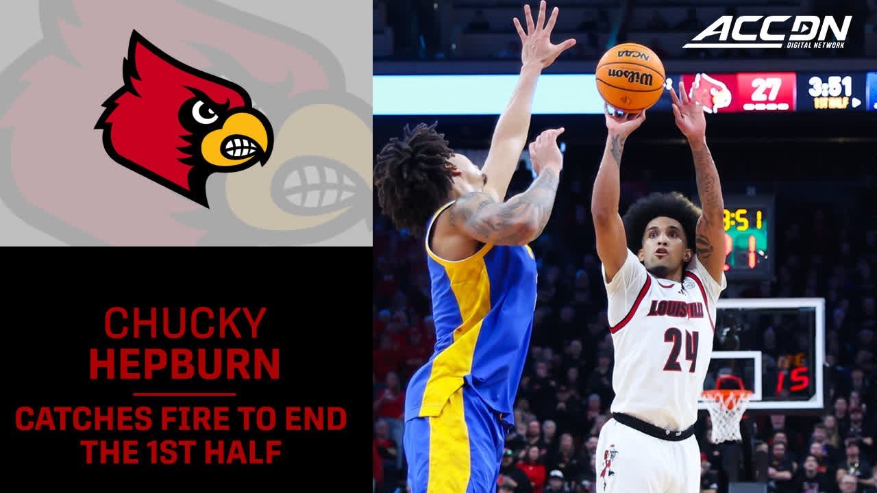 Louisville's Chucky Hepburn Catches Fire And Hits 6 Threes To End The 1st Half