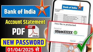 bank of india statement pdf password new update | how to open bank of india statement pdf password