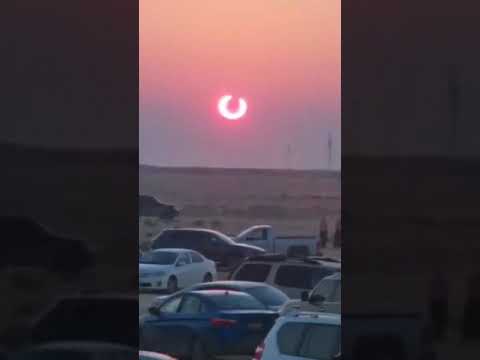 كسوف الشمس في الاحساء سبحان الله
