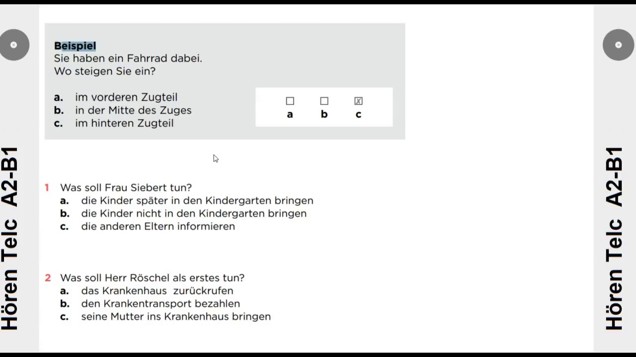 modelltest 4 B1 hören prüfung mit lösung - YouTube