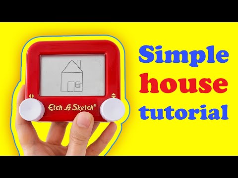 How to draw a house on an Etch A Sketch  Etch A Sketch drawing tutorial 
