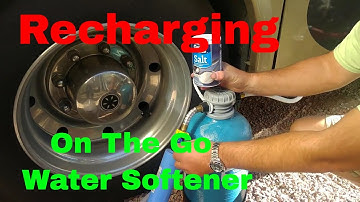 Fulltime RV Living.  Recharging A portable Water Softener..On The Go Water Softener