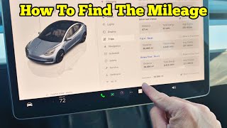 How to find the miles on a Tesla Model 3 - 2017-2025  The odometer Location