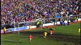 Barnsley earn a replay after controversial late equaliser from john
deehan in 3rd round fa cup tie at oakwell on 6 january 1991.