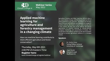 Webinar: Applied Machine Learning for Agriculture and Forest Management in Changing Climate