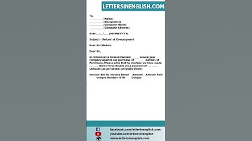 Letter to request a refund of overpayment