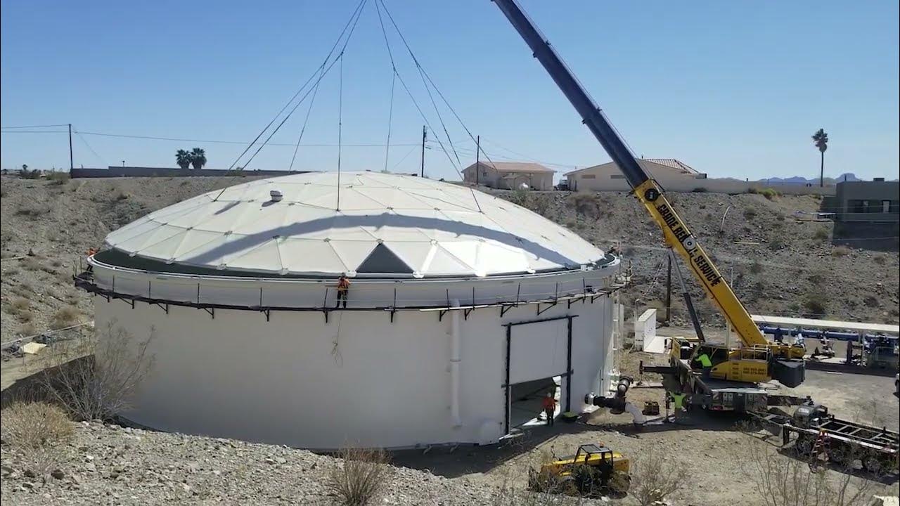 CHECK THIS OUT! - LHC Public Works Lifts Dome Roof On Water Tank 