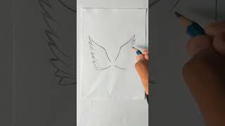 how to draw a beautiful angel wings easy #shorts