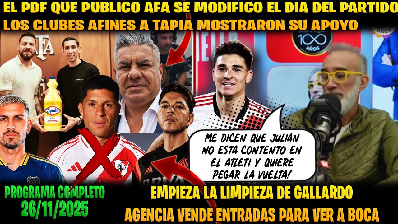 ANELLO EL ESCANDALO AFA y ESTUDIANTES POR EL PASILLO | LIMPIEZA DE GALLARDO EN RIVER | BOCA ENTRADAS