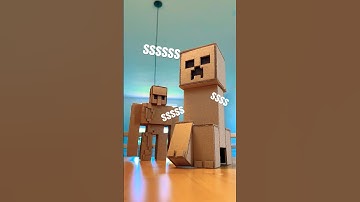Cardboard creeper!!🔥#cardboard #craft #diy #shorts