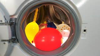 Experiment - Glowing Water Balloons - in a Washing Machine - centrifuge
