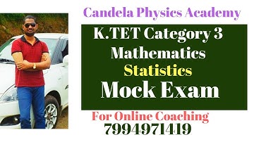 K.TET Category 3 Mathematics||Statistics||Mock Exam