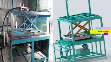 Solidworks simulation machine: The presser mechanism uses 2 hydraulic cylinders