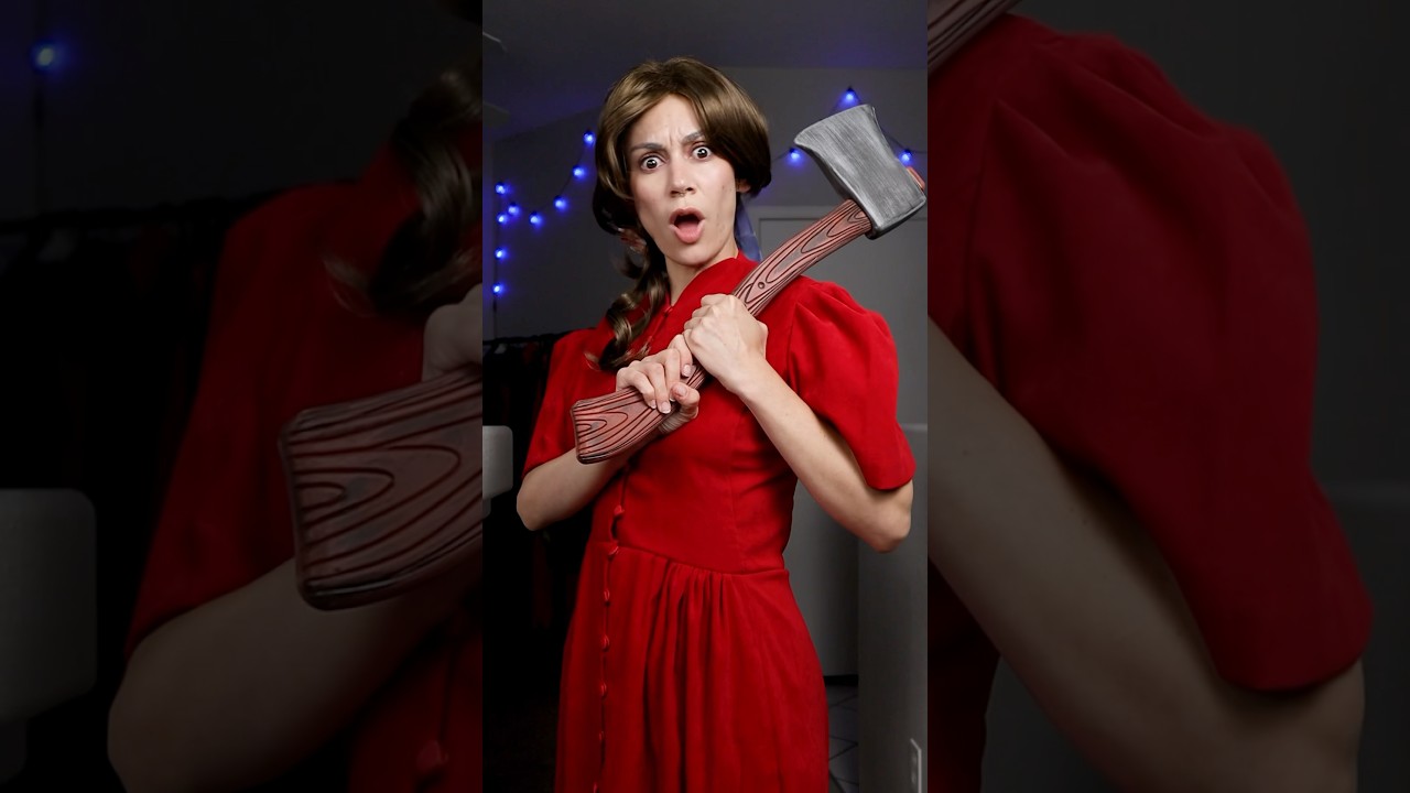 🪓 the PERFECT Maxine and Pearl cosplay transition 🪓#happyhalloween #diycosplay #thriftflip