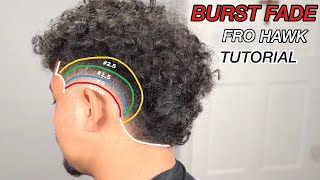 BLURRY Burst Fade Barber Tutorial On Curly Hair | How to Do A Burst Fade Step By Step for Beginners